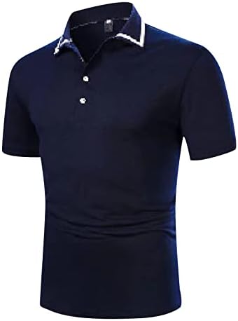 2023 camisa de moda masculina de nova manga curta de manga curta bloco de cor de algodão de algodão de algodão