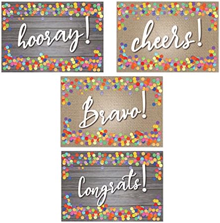 Cartões postais de parabéns variados - Hooray, Cheers, Bravo, Parabéns - 4 x 6 Cartões postais