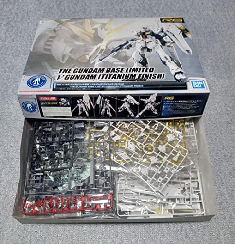 Bandai rg 1/144 ν kit de modelo de acabamento de titânio Gundam