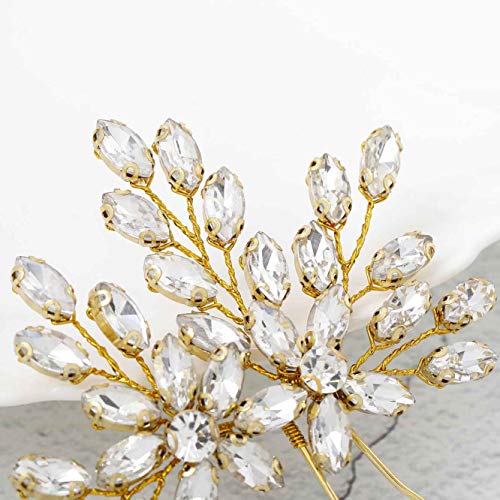 Unicra casamento cristalina pinos de cabelo decorativo acessórios de cabelo de noiva para noivas pacote de 2