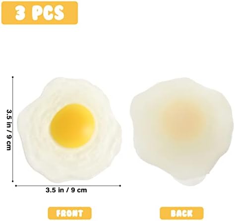 Brinquedo de ovo frito artificial de Stobok, 3pcs Fake Fried Fried Egg Egg Simulation Simulated Egg Rodty Squeeze Squeeze