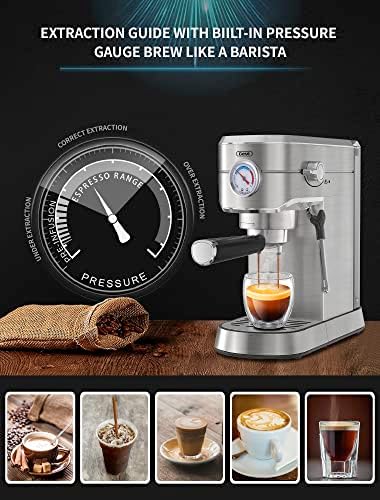 Gevi 20 bar compacto profissional expresso de café com leite capa/varinha de vapor para café expresso, café com