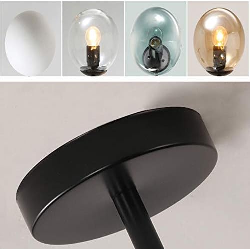Lustre srvnt e27 elegante industrial de vidro handbown globe ramo luminária de teto para sala de estar quarto/preto e vidro/16t