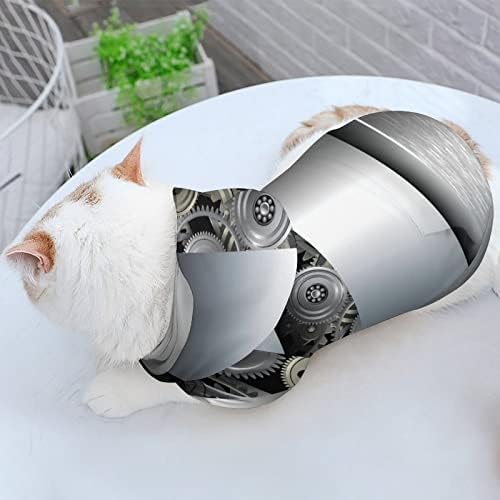 Engrenagens tecnológicas robóticas futuras imaginação gato camisa de uma peça de cachorro na moda com acessórios para animais de