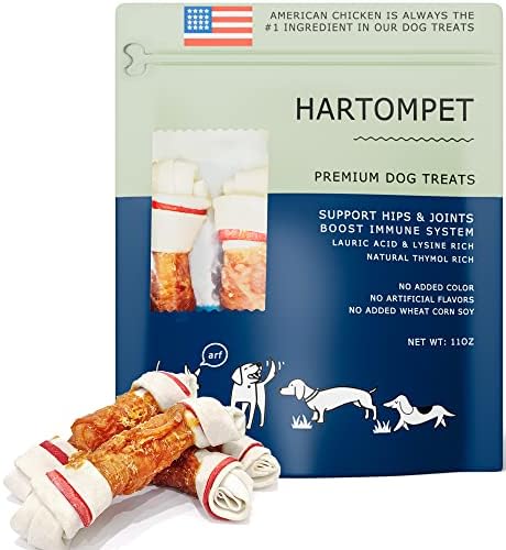Hartompet Dog Treats Bone - Frango e Chapéu Jerky envolve 6,5 .