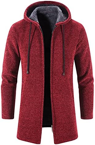 Homens longos Cardigã frontal aberta Cardigan Full Zip Knitten Jacket Longline Cardigans Cardigans com bolsos