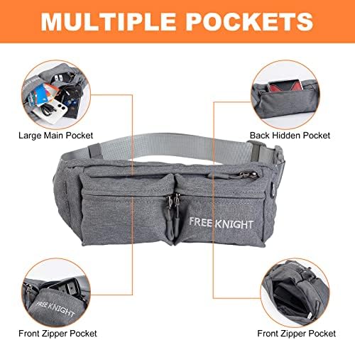 Freeknight Fanny Pack for Mulher Homens, Bolsa de cintura Hip