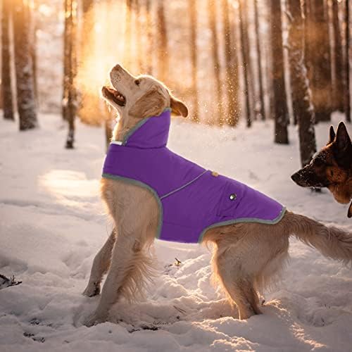 Casaco de casaco de inverno de cachorro, colete de casacos de clima frio de cachorro, casaco de neve de lã quente de lã para cães para cães pequenos médios grandes roxos m roxo m
