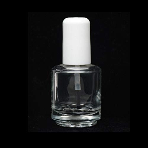 Karlash premium garrafa de polimento vazio transparente + pincel + bola de mistura + tampa branca 0,5 oz - 4 peças
