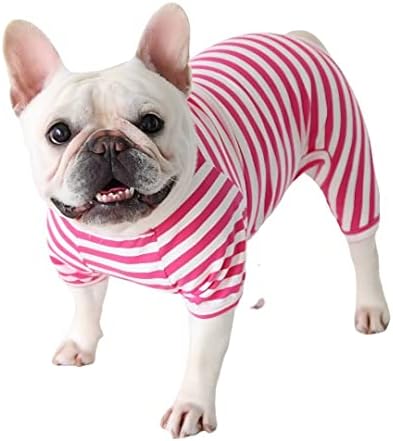 Pijamas de cachorro harikaji, cães listrados de macacão de roupas de estimação PJS para cães de gatos cães