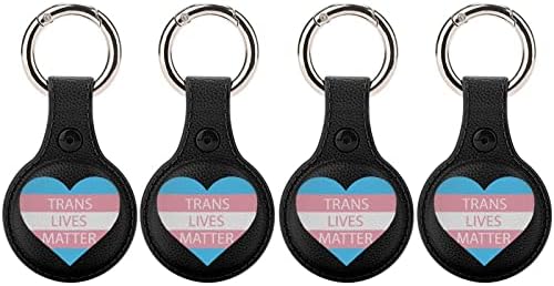 Trans Lives Matter Caso de proteção cardíaca compatível com o suporte do localizador anti-perdido com anel de chave para a carteira de colarinho de gato cães animais de cachorro