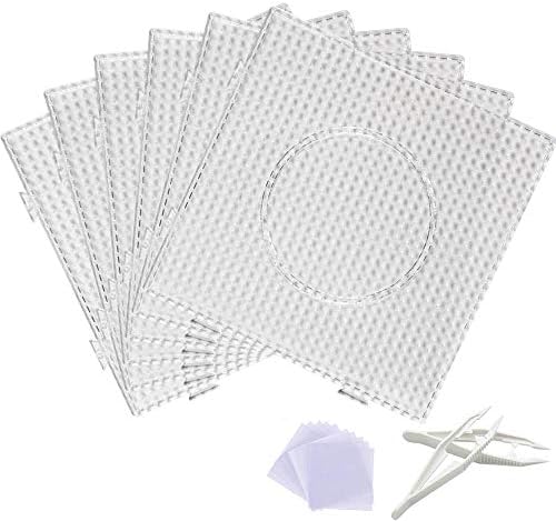 Placas de contas de fusíveis, 6pcs 5mm Grandes contas de plástico transparente de pinças com contas de 2pcs pinças e papel