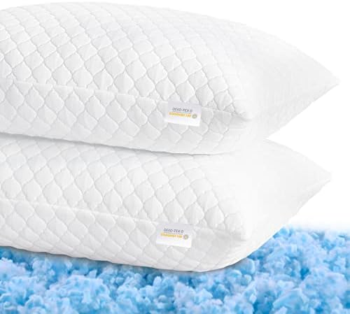 Almofadas de cama para dormir tamanho padrão 2 pacote pacote desfiado Almofadas de espuma Gel Almofadas com infusão