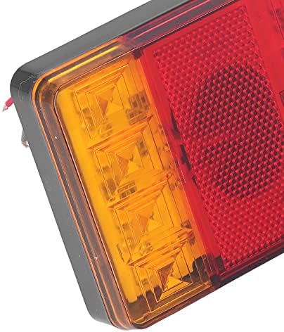 Akozon 2pcs Kit de luz traseira LED, 12V 8LED Alto brilho do freio traseiro Luz do marcador, luzes quadradas de par oval, parada