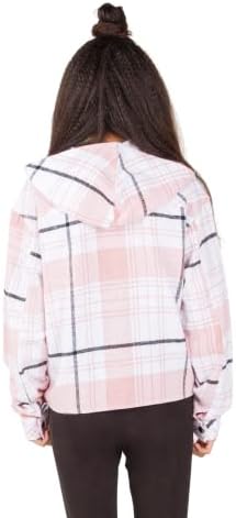 Meninas de manga longa camisas de flanela botão para baixo, camisa xacket de camisa de colarinho casual blusas com bolso 9-15 anos