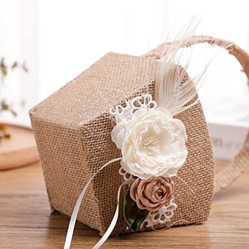Cestas de flores de casamento com manuseio de cesto de casamento de fada
