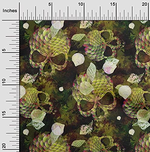 tecido de spandex de poliéster de umooone tecido de costura de caveira de oliva no quintal de roupas de costura de roupas diy estampadas de 56 polegadas de largura