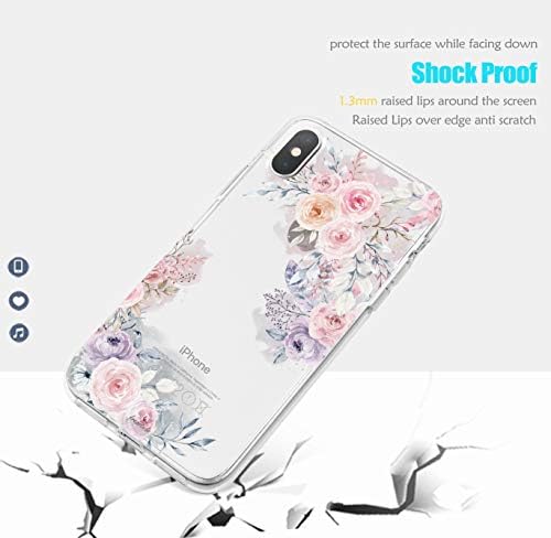Caixa para iPhone XS/X, fofas rosas tropicais floral flores margaridas de blooms obsessão Camellia Garden Girls Girls Trendy Pink