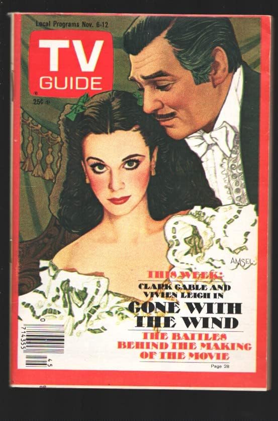 Guia de TV 11/6/1976-Gone com o Wind-Clark Gable-Vivien Leigh-Nova Edição de Metro York-NO-ENVELOPE-VF