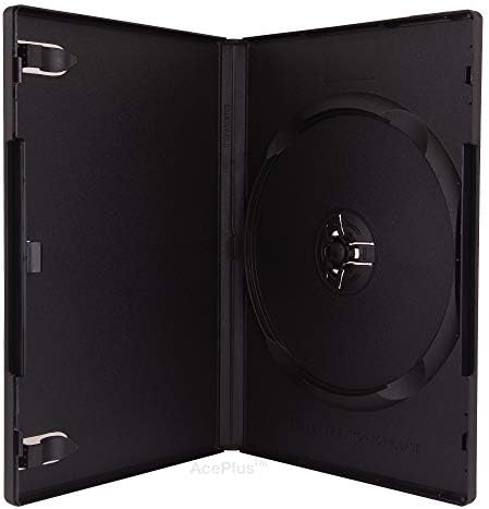 AcePlus Standard DVD Case 14mm preto single com embrulho em torno da manga clara