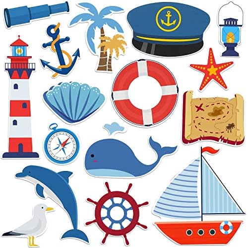 16 PCs de navegação marítima ímãs de carro de cruzeiro adesivos de ímãs ancoragem decorações de cruzeiro de cruzeiro Decorações de palmeira