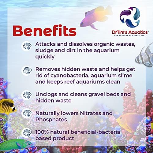 Drtim Aquatics Saltwater Resíduos - Tanque de peixes naturais Solução de gerenciamento de resíduos de aquário para dissolver