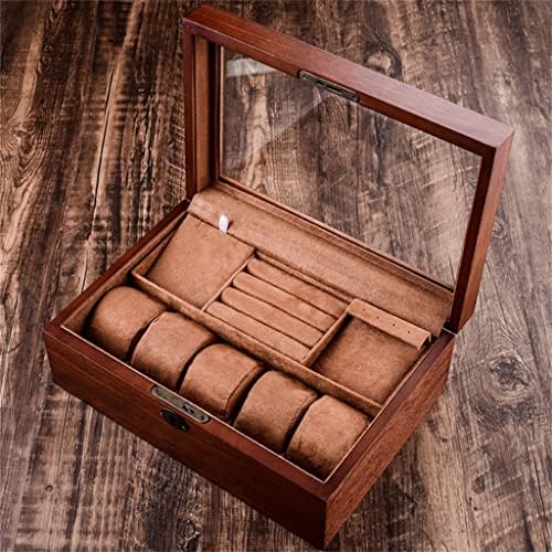 Quul Wood Jewelry Box Caixa de Veludo de Veludo Ring Abusagem de Ring Brincheled Bracelet Organizer Jóias Visor de exibição