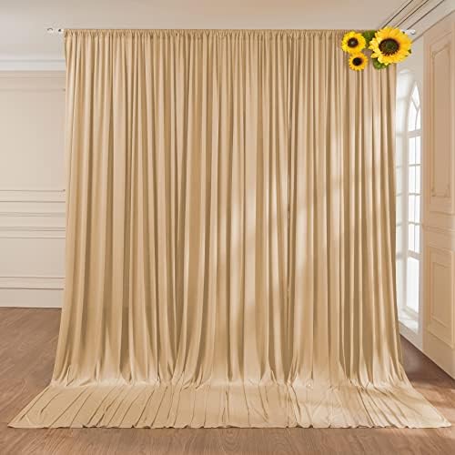 Cortina de cortina de cenário de champanhe cortina de 20x10 pés de malha grossa cortinas de casamento de festas para