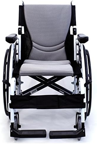 Karman S-115 25 libras Ultra Lightweight Ergonomic Wheelchair com apoio de pé removível em branco alpino