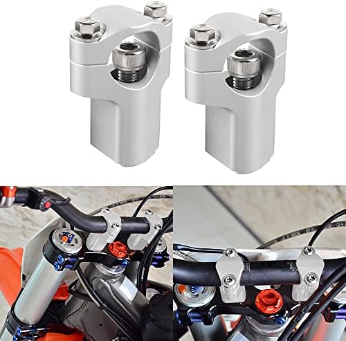 NICECNC Silver 28mm Monta do guidão RISER GRANÇA RISER 52MM COMPATÍVEL COM KTM 125-530 SX/SXF/XC/XCF/XCW/EXC/EXC 2005-2015 150-500 XCW/EXC/EXCF