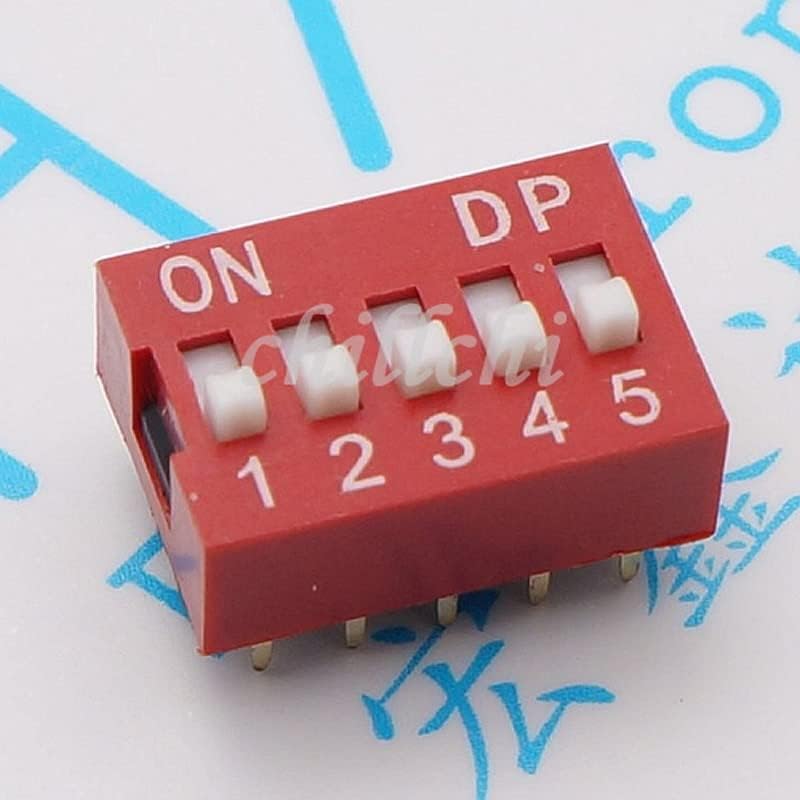 Interruptor de dique 100pcs / ds-05 interruptor de codificação de 5 bits 2,54mm 10 pino 5p interruptor de discagem plana