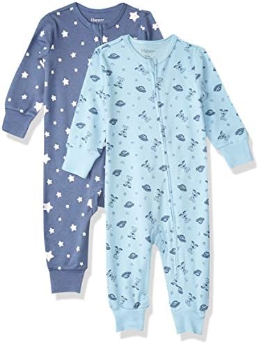 Hanes Baby Zip up Pijamas, Ultimate Baby Zippin Sleep and Play Ter Suits, 2 pacote