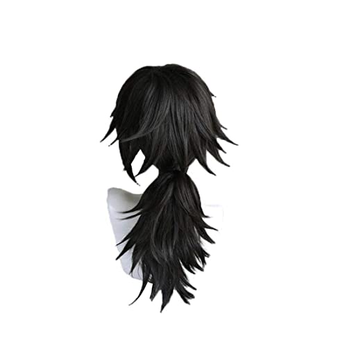 Kynkycos Tomioka giyuu perucas cosplay longas perucas de cabelo macio preto para homens e mulheres