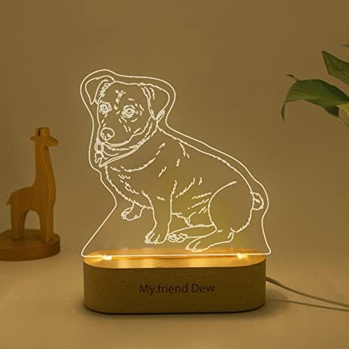 para mãe personalizada 3D Ilusão Photo Table Lamp for Bedroom Imagem personalizada Retratos gravados Night Light Esperando