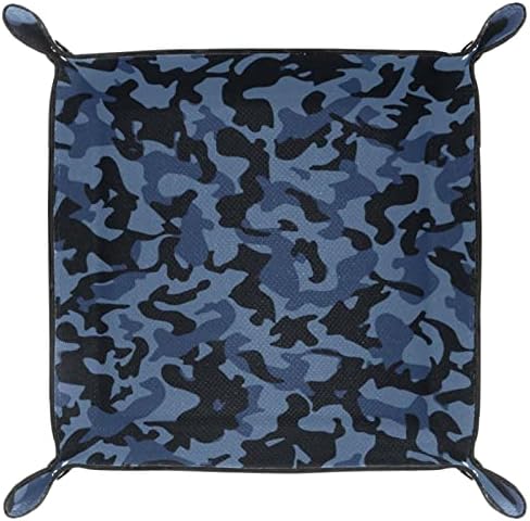 Lyetny azul preto multicam camuflagem textura Viagem Bandeja de manobra de cabeceira de cabeceira Caixa de armazenamento Jóia de joalheria para a caixa de moedas da carteira