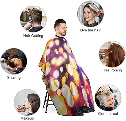 Círculos coloridos de luz barbeiro de barbeiro, cabeleireiro profissional, cabeleireiro de avental capa barbeiro acessórios para homens mulheres