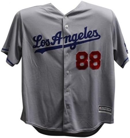 Vin Scully autografou Los Angeles Dodgers Majestic Gray XL Jersey PSA 26016 - Jerseys autografadas da MLB