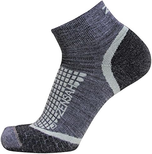 Meias de corrida de lã Zensah - Confortável meias esportivas esportivas de tornozelo de corda - Wicking, anti -bolha