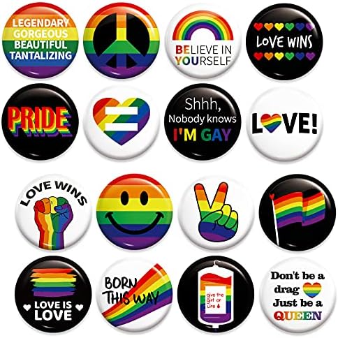 48pcs Pins de arco -íris do Dia do Pride - Love Buttons de lapela gays da campanha Favorias de suprimentos Decorações