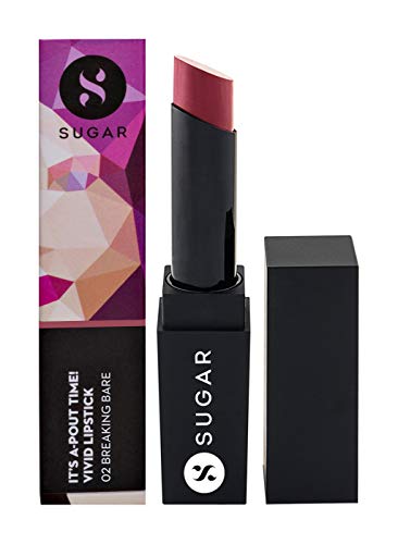 Cosméticos de açúcar É hora de um e-tot! Vivid Lipstick02 Breaking Bare altamente pigmentado, duradouro e cremoso textura, acabamento fosco