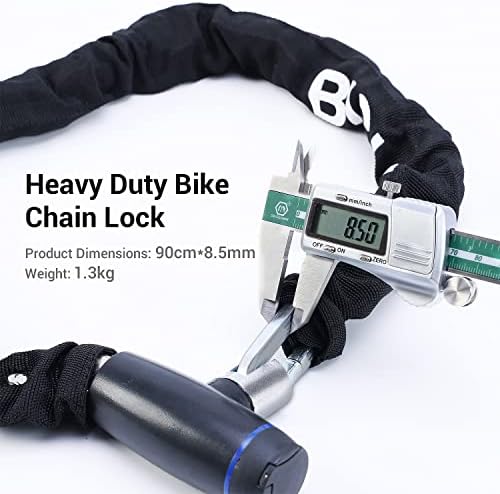 Trava da corrente de bicicleta, trava de corrente de bicicleta pesada com 3 pés de serviço pesado, bloqueio de segurança anti-roubo