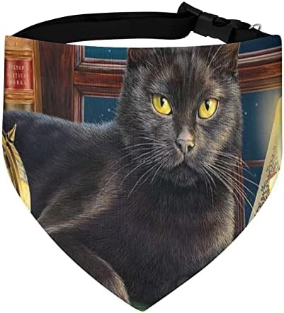 Black Cat Bandana Bandana Ajustável Lenço de colar de animais de estimação Liminqueia de triângulo fofo para cães gatos