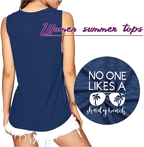 Mulheres ninguém gosta de um tanque de praia sombreado camisetas de verão gráficas engraçadas de camisa de férias
