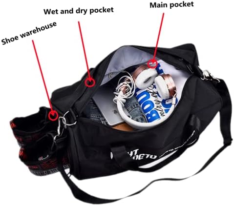 Bolsas de ginástica Sutmdo para homens e mulheres, bagagem leve, mochila esportiva com sapatos e compartimentos úmidos, mochila para