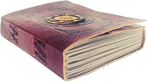 Livro de Shadows de couro, diário em branco do livro de feitiços Grimoire com bloqueio, diário exclusivo de notebook | A5