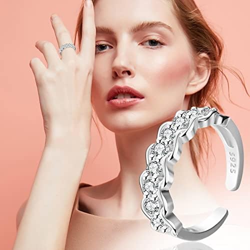 Anéis de casamento e noivado para mulheres de luxo Personalidade fria Anel de dedo Abertura do índice de luz feminina