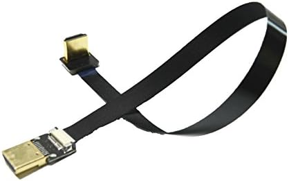 Cabo HDMI de FPV de Flat Slim Stand Hdmi Plugue reto masculino para HDMI HDMI Normal HDMI HDMI Male de 90 graus Angulado para Red BMCC FS7 C300 Black 20cm