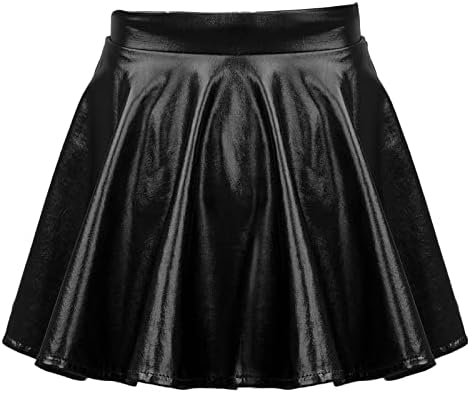 Kvysinly Girls Shiny Mini Mini plissado saia de skatista atlética Cheer liderando skort saia de saia de skort scooter