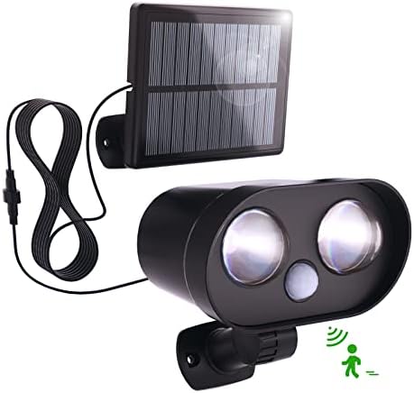 Sensor de movimento de luzes solares solares solares Hailoly, luzes de inundação solar de coruja, luzes solares de segurança