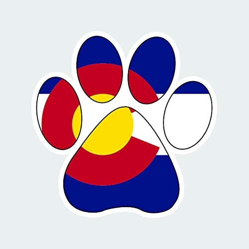 Fagraphix Colorado em forma de pata de pata adesivo decalque adesivo de cachorro de cachorro de gato de gato 6 de largura